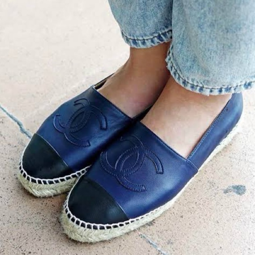 Chanel Lambskin Leather Espadrilles Size 39